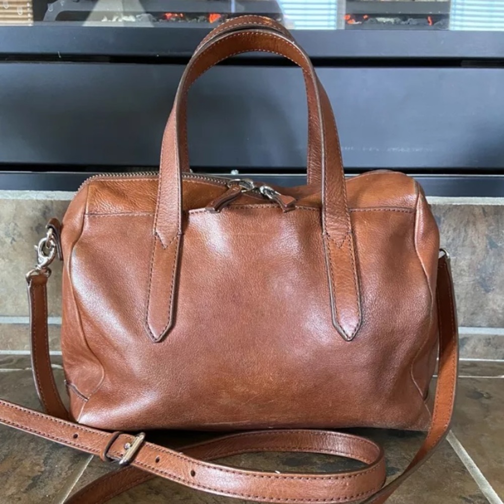 Original Fossil Sydney Satchel whiskey brown